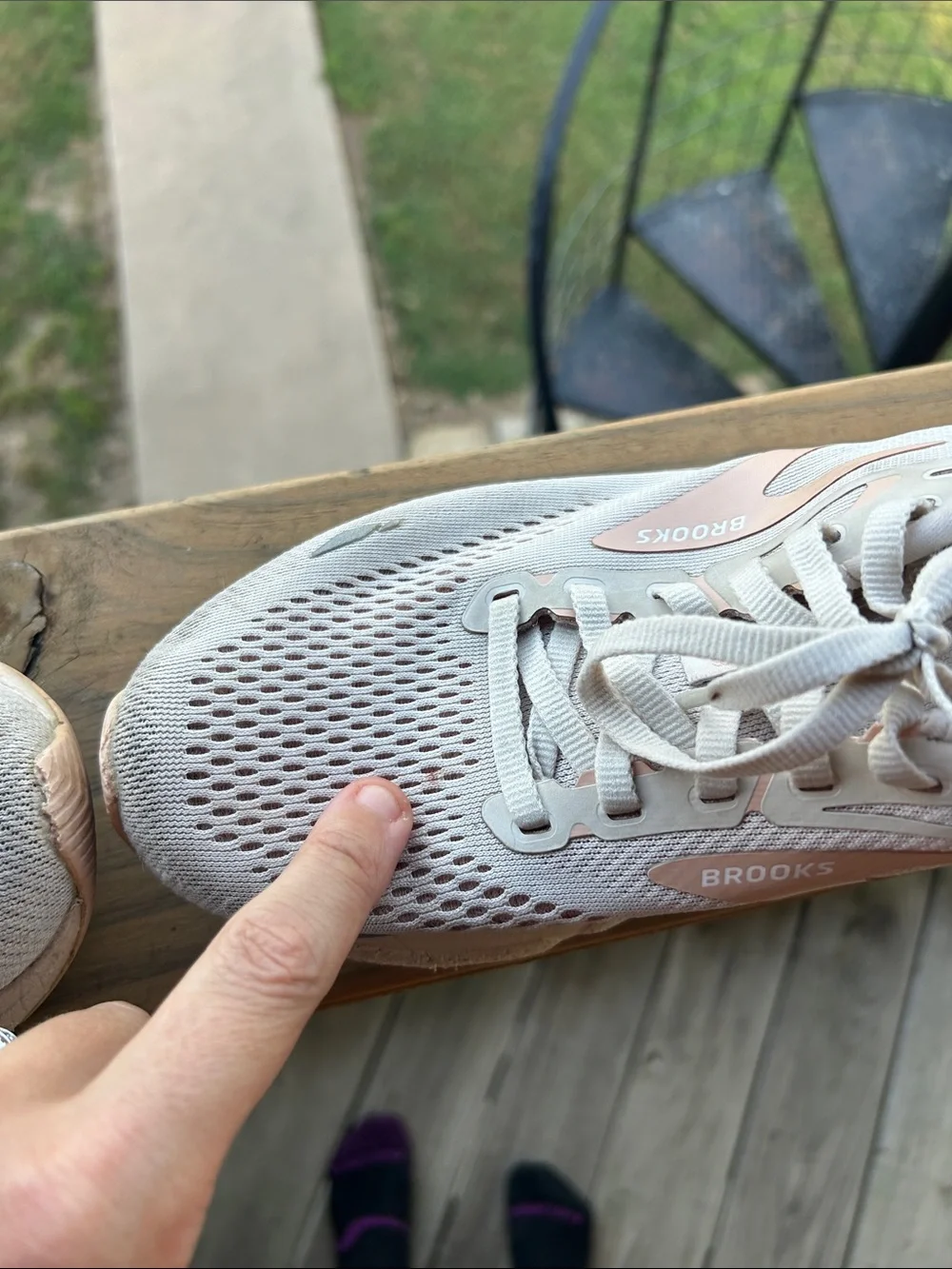 Brooks Women's Running Sneakers in Cream with Pink Accents